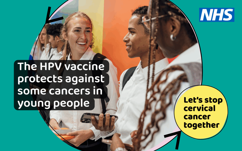 The HPV vaccine protects against some cancers in young people. Let's stop cervical cancer together.